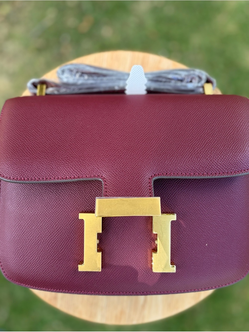 Deep Red Real Leather Shoulder/Crossbody Bag
